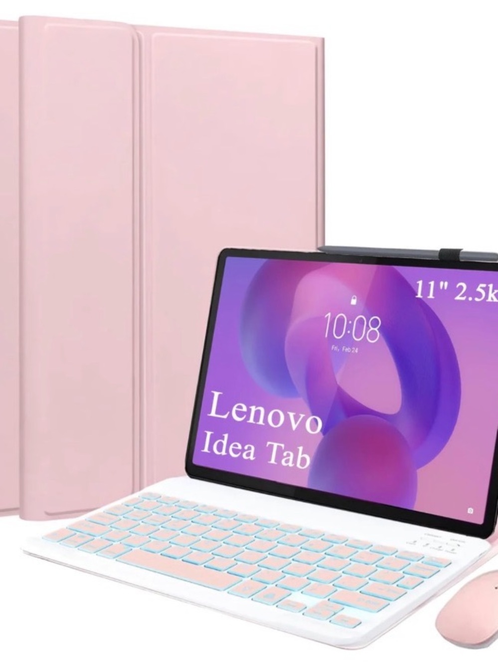 Detachable Keyboard Case with Mouse for Lenovo Idea Tab 11 Inch 2025, “ Pink “